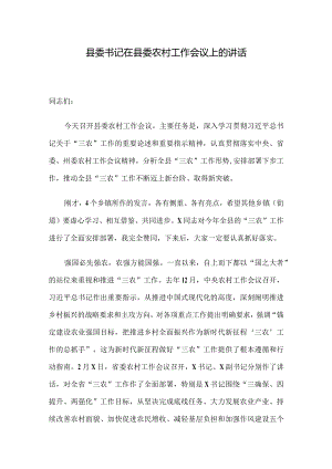 县委书记在县委农村工作会议上的讲话.docx