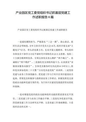 产业园区党工委党组织书记抓基层党建工作述职报告6篇.docx
