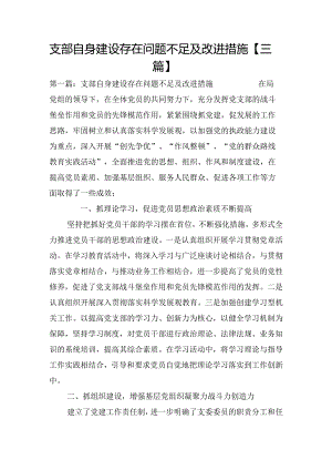 支部自身建设存在问题不足及改进措施【三篇】.docx