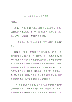 在全县组织工作会议上的讲话.docx