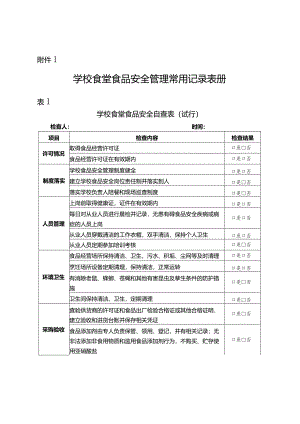学校食堂食品安全管理常用记录表册、标签模板、关键岗位提示牌、学校食堂主要食材质量要求.docx