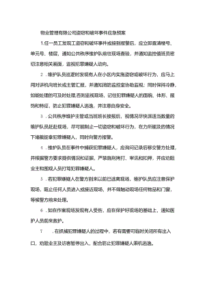 物业管理有限公司盗窃和破坏事件应急预案.docx