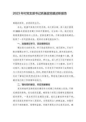 2023年村党支部书记抓基层党建述职报告.docx