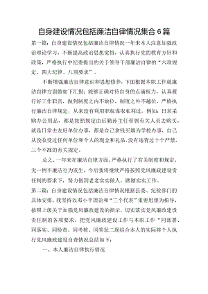 自身建设情况包括廉洁自律情况集合6篇.docx