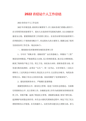 2022农经站个人工作总结.docx