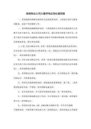湖南物业公司大厦停电应急处置预案.docx
