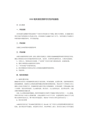XX项目贷款可行性评估报告.docx