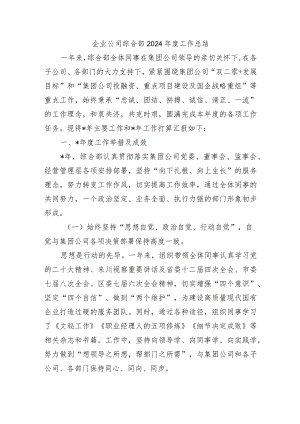 企业公司综合部2024年度工作总结.docx