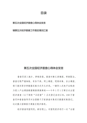 第五次全国经济普查心得体会发言+镇第五次经济普查工作落实情况汇报.docx