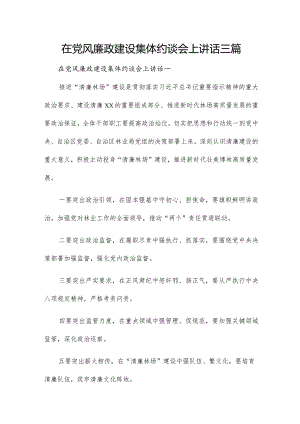 在党风廉政建设集体约谈会上讲话三篇.docx