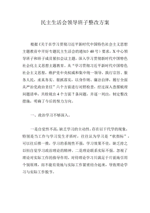 民主生活会领导班子整改方案.docx