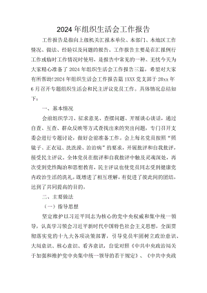 2024年组织生活会工作报告.docx