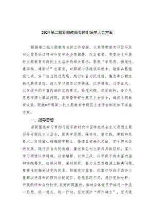 第二批专题教育专题组织生活会方案(7篇合集).docx