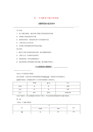 2023-2024学年人教A版选择性必修第三册 8-3列联表与独立性检验 学案.docx