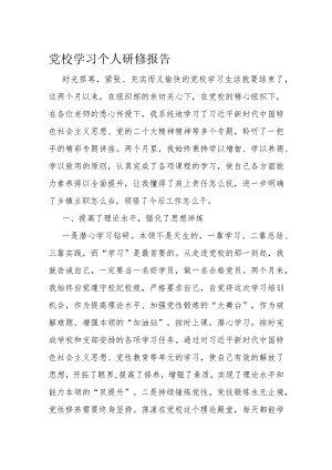 党校学习个人研修报告.docx
