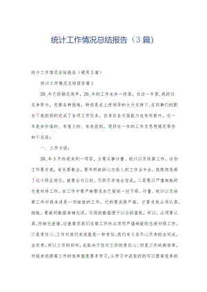 统计工作情况总结报告（3篇）.docx