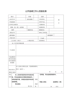 公开选调工作人员报名表.docx