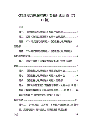 《持续发力纵深推进》专题片观后感15篇（详细版）.docx