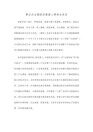 第五次全国经济普查心得体会发言.docx