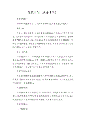 寒假计划（优秀3篇）.docx