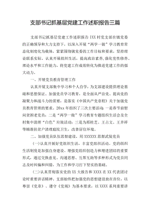 支部书记抓基层党建工作述职报告三篇.docx