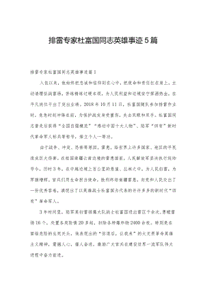 排雷专家杜富国同志英雄事迹5篇.docx
