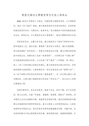 制度化推动主题教育常态长效心得体会.docx