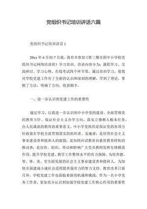 党组织书记培训讲话六篇.docx