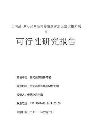 某县康旺养鸡场建设项目可研报告.docx