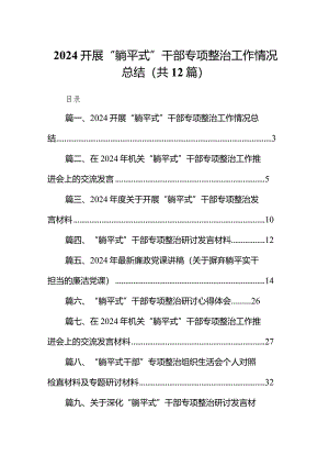 开展“躺平式”干部专项整治工作情况总结12篇（精选版）.docx
