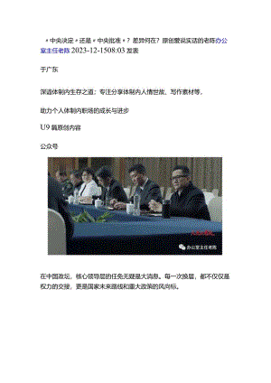 “中央决定”还是“中央批准”？差异何在？.docx