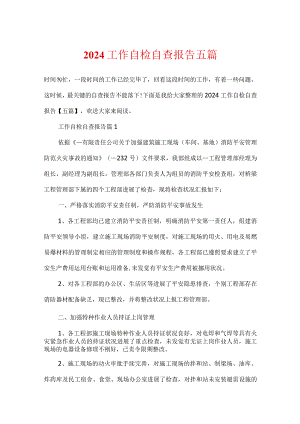 2024工作自检自查报告五篇.docx