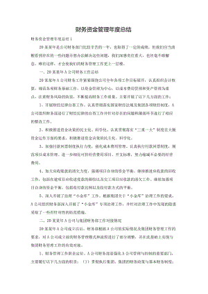 财务资金管理年度总结.docx