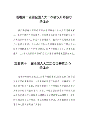 关于2024全国两会第十四届全国人大二次会议开幕会学习心得体会三十篇.docx
