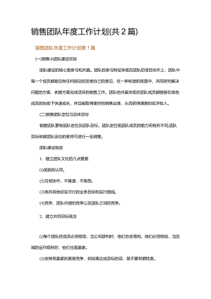 销售团队年度工作计划.docx