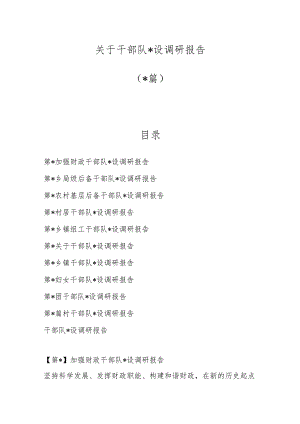 （10篇）关于干部队伍建设调研报告.docx