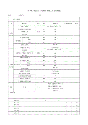 表A.6.1 反应塔安装检验批施工质量验收表.docx