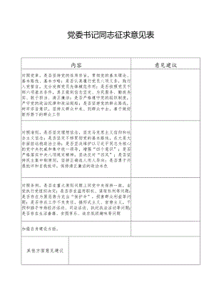 党委书记同志征求意见表.docx
