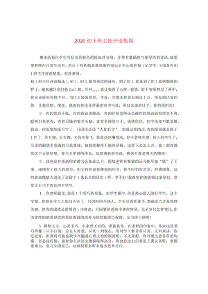 2020初一班主任评语集锦.docx