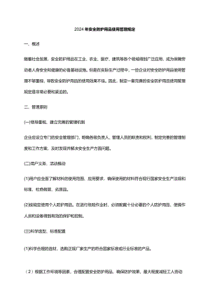 2024年安全防护用品使用管理规定.docx