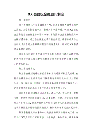 XX县县级金融顾问制度.docx