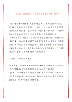 东北国企培育新质生产力调研报告 夯实“第一重地”.docx