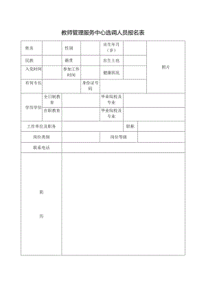 教师管理服务中心选调人员报名表.docx