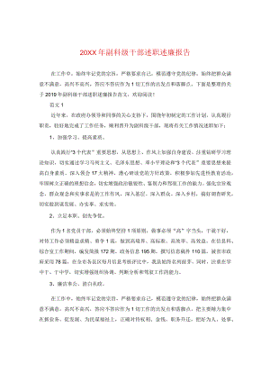 20XX年副科级干部述职述廉报告.docx