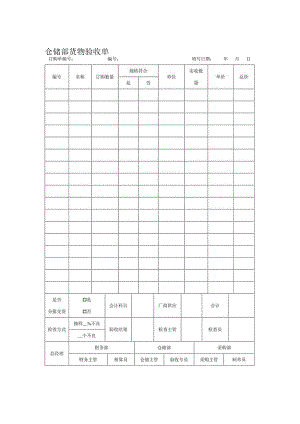 仓储部货物验收单.docx