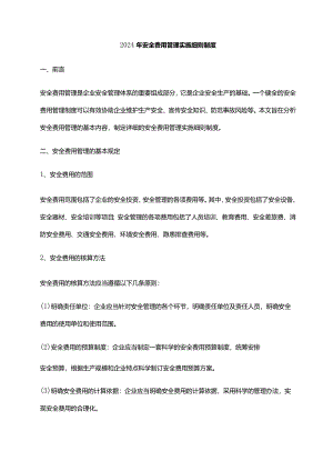 2024年安全费用管理实施细则制度.docx