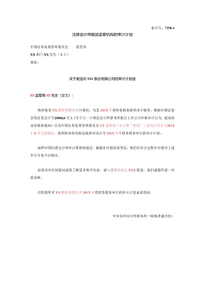 7350-1报送监管机构－审计计划.docx