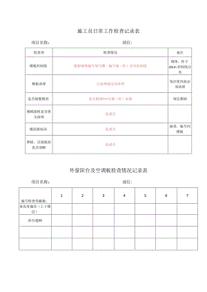 施工员日常工作检查记录表.docx