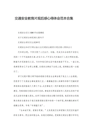 交通安全教育片观后感心得体会范本合集.docx