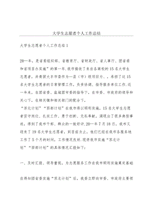 大学生志愿者个人工作总结.docx